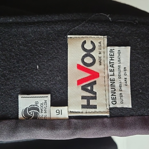 Vintage Havoc Wool and Faux Leather Blend Double Breasted Trench Coat - Picture 9 of 11